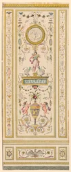 Piirustus, koristeellinen paneeli, 1775-1800