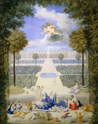 Ranska, Versailles, Grand Trianonin parterre, kirjoittanut Jean Cotelle