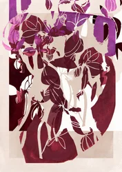 Abstrakti magenta-kukkakuvio