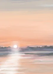 Rauhallinen auringonlaskun heijastus