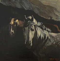 Mountain Ponies (öljy kankaalle)