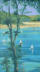 Salcombe Through The Trees (öljy kankaalle)
