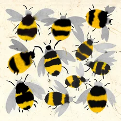 INKY BEES, 2022 (akvarelli)