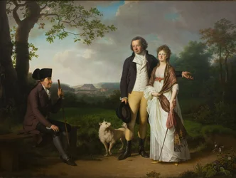 Niels Ryberg poikansa Johan Christianin ja minityttärensä Engelken kanssa, os Falbe, 1797