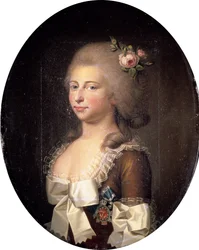 Tanskalaisen Louise Augusten muotokuva 1771-1843, 1784.