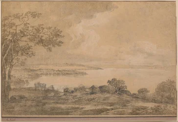 Näkymä Esrum-järvelle kohti Fredensborgia, Plejeltistä nähtynä