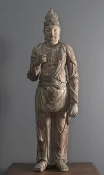 Pysyvä bodhisattva, 12.-13. dynastia (paulownia-puu gessolla ja monivärisellä värillä)