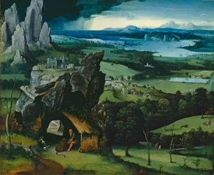 Maisema Pyhän Hieronymuksen kanssa, 1516-7
