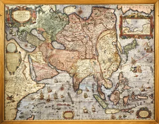 Kartografia, Aasian kartta. Joan Blaeun (1596-1673) atlasesta, painettu vuonna 1686