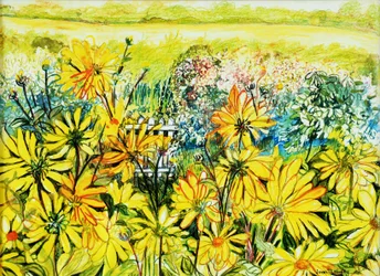 Mökin portti nähtynä Sun Daisiesin läpi, 2005, (akvarelli)