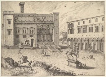 Näkymä Campidogliolle Capitol-kukkulalla, sarjasta Operum antiquorum romanorum, 1562