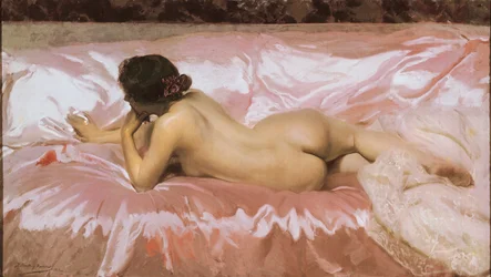 Alaston nainen. Joaquin SOROLLAN (1863-1923) maalaus