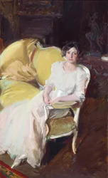 Clotilde istuu sohvalla, 1910.
