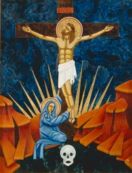 Ristiinnaulitseminen, 2005 (munatempera ja 24k kultaa puulle).