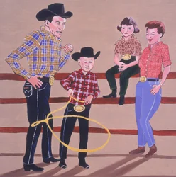 Cowboy Family, 2001 (öljy & akryyli paneelissa)