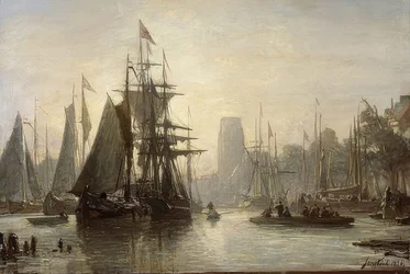 Rotterdamin satama. 1856
