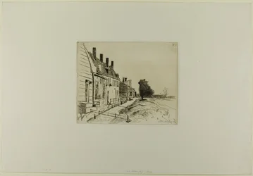Houses Along the Canal, kuudesta kirjasta etchings, näkymiä Hollannin
