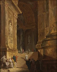 A Temple Staircase, n. 1783 (öljy kankaalle)
