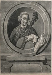 M.A. Picotin kaivertama muusikon, mahdollisesti Franz Joseph Haydnin (1732-1809) muotokuva
