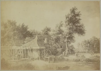 Valokuvakopio Meindert Hobbeman maalauksesta Vesimylly Musee d