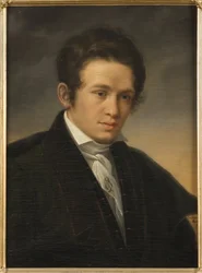 Runoilija Karl August Nicanderin (1799-1839) muotokuva, Sodermark, Olof Johan (1790-1848). Öljy kankaalle