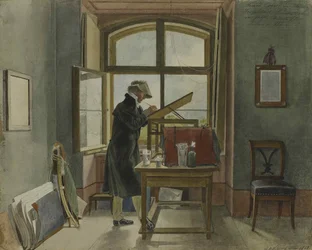 Johann Christoph Erhard studiossaan, 1818.
