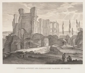 Sisäkuva Trierin roomalaisista kylpylöistä, 1826.