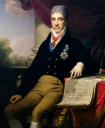 Andrei Razumovski Kirillovitšin (1752-1836) muotokuva Venäjän diplomaatista, tsaarin Wienin-suurlähettilästä; noin 1810