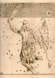 Uranometria (1661), jossa näkyy Orionin tähdistö
