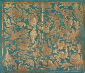 Brokaattipaperi lintukuvauksella, n. 1790.