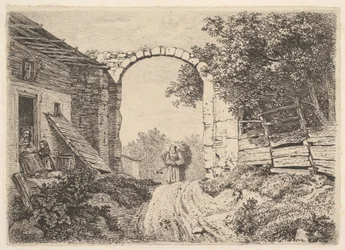 Tyttö heinäkuorman kanssa, Thorbogenin ulkopuolella, 1817.