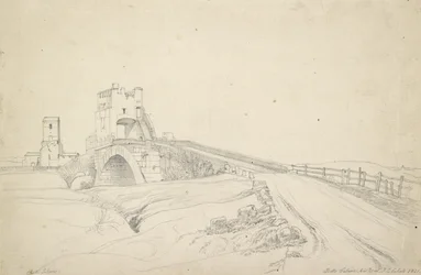Ponte Salario lähellä Roomaa, 1821 (grafiitti luonnonvalkoiselle paperille).