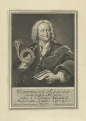 Muotokuva trumpetisti ja säveltäjä Gottfried Reiche 1667-1734, 1727.