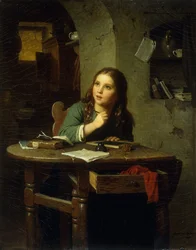 Nuori koulutyttö, 1864
