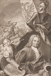 Georg Philipp Rugendasin muotokuva 1666-1742, n. 1745.