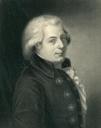 Itävaltalaisen säveltäjän Wolfgang Amadeus Mozartin (1756-91) muotokuva, kaivertanut Lazarus Gottlieb Sichling (1812-63)