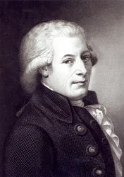 Itävaltalaisen säveltäjän Wolfgang Amadeus Mozartin (1756-91) muotokuva, kaivertaja Lazarus Gottlieb Sichling (1812-63).