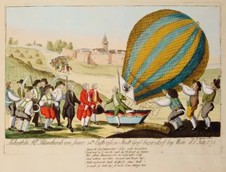 M. Blanchardin paluu 38. lentomatkaltaan ... (kaiverrus)