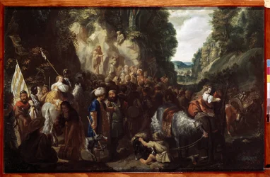 ""La preaching de Saint Jean Baptiste"" (Pyhä Johannes Kastaja saarnaa) Johann Hulsmanin maalaus (1600-luku) 1635 Eremitaaši, Pietari