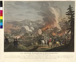 Slavkov u Brnan taistelu 2. joulukuuta 1805 (etsaus ja akvatintta).