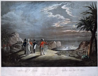Napoleon Bonaparte Saint Helenan saarella - Rugendas, Johann Lorenz, nuorempi (1775-1826) - Akvatinta - 47x58 - Yksityiskokoelma