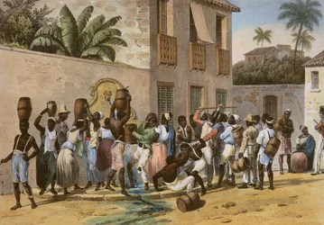 Water Carriers, kaiverrus Deroi, pub. Engelmann and Company, Pariisi, 1835 (käsinvärinen lito)