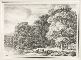 Metsämaisema järven kanssa, 1811-1816.