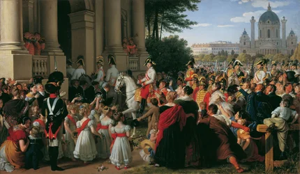 Keisari Franz I:n saapuminen Wieniin Pariisin rauhan jälkeen 16.6.1814