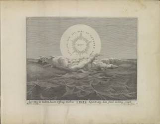 Eerste scheppingsdag: scheiding van licht en darknessen Schepping van de wereld (sarjan nimi) Tämä on pronssilevyissä ilmaistun Vanhan ja Uuden testamentin pyhän historian raamatullinen teatteri (sarjan nimi)