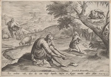 Jumala ilmestyy Moosekselle, 1585.