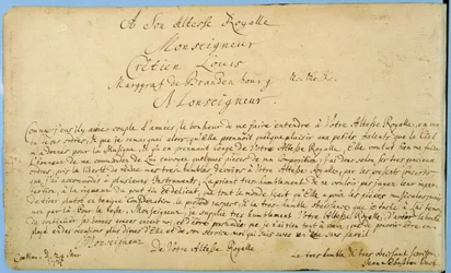 "Brandenburgilaisten konserttojen" käsinkirjoitettu omistus Brandenburgin rajakreivi Christian Ludwigille 24. maaliskuuta 1721