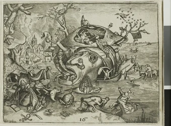 Pyhän Antoniuksen kiusaus, levy 16 Emblemata Seculariasta