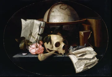 Vanitas Still Life, n. 1655 (öljy tammilevylle)