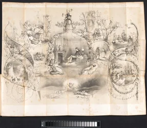 Sarjakuva Leidenin opiskelijaalmanakissa, 1854